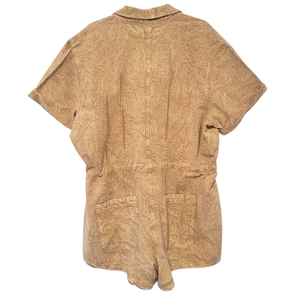 Free People Rhodes Chino Romper, Wheat Fields (Gold), XL, NWOT - Picture 6 of 9